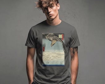 Organic Cotton Ukiyo-e Hiroshige T-Shirt, Japanese Art Print Tee