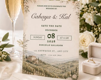 Tuscan Save the Date Invitation