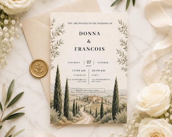 Tuscan Wedding Invitation Template