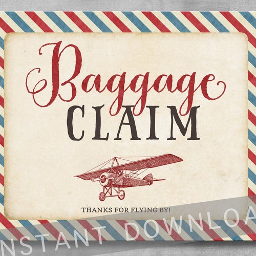 Baggage Claim 4x6 5x7 8x10 Printable Airplane Baby Shower - Etsy