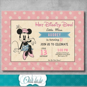 diy minnie mouse 1st birthday invitations