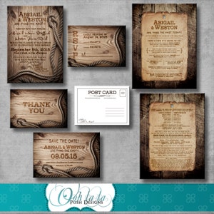 Rustic Wedding Invitation DIY Printable Customizable Western image 2