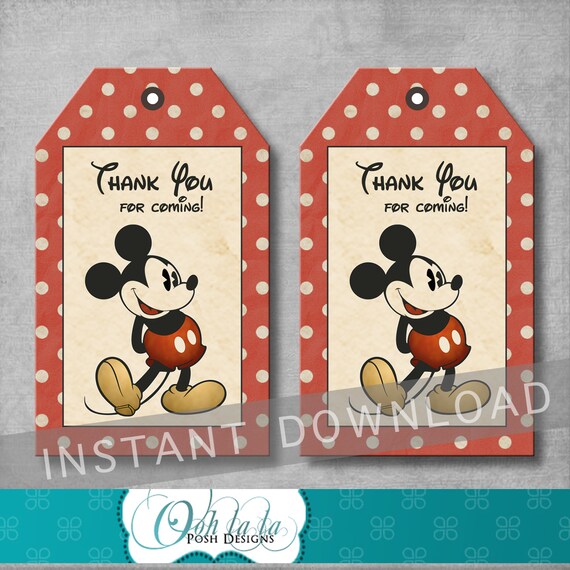 Mickey Mouse Printable Gift Tags Mickey And Minnie Mouse Favor Tags