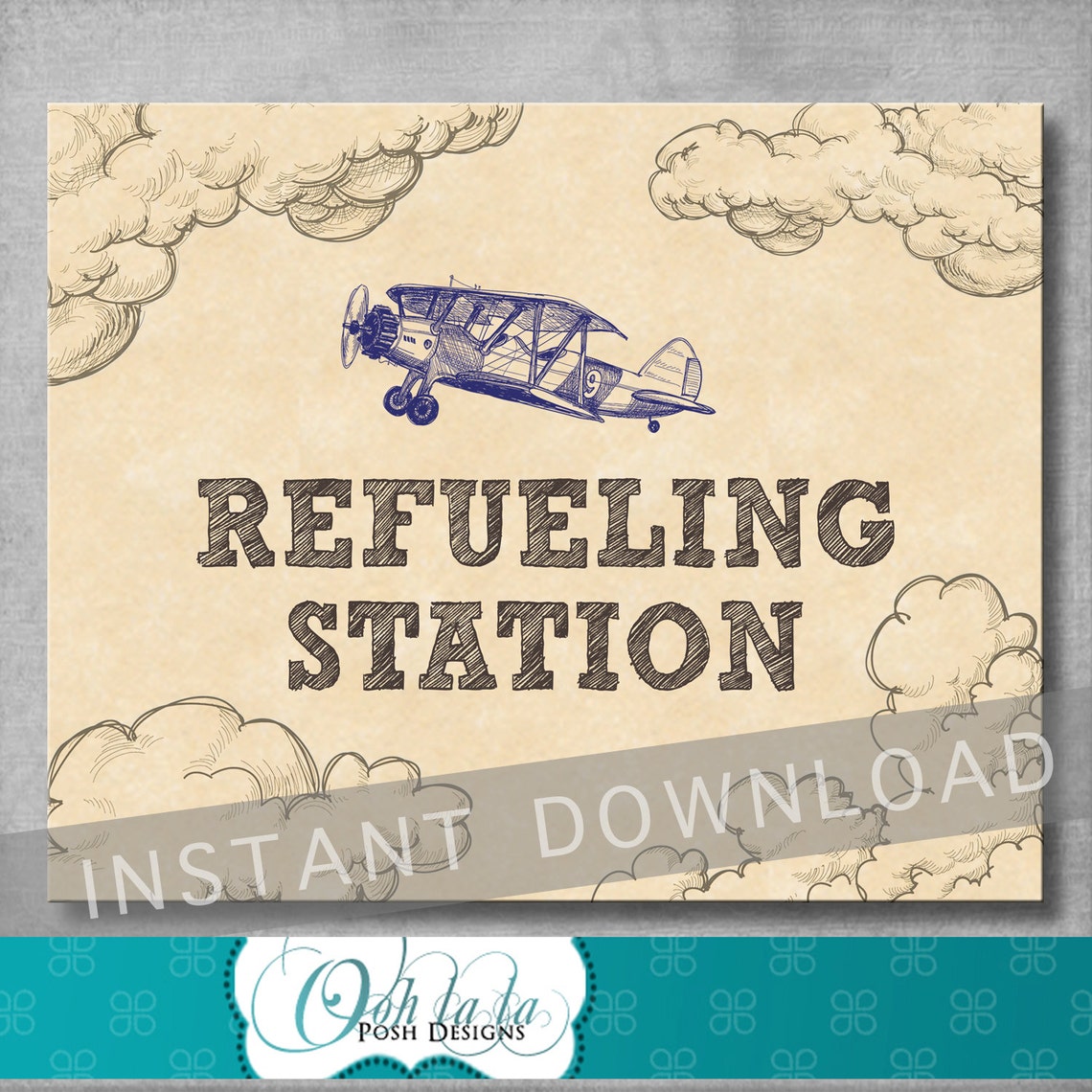 Refueling Station Sign 8x10 Inches Vintage Airplane Baby | Etsy