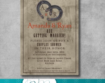 Rustic Charm Couples Shower Invitation - DIY - Printable - Customizable - Western - Country - Invite