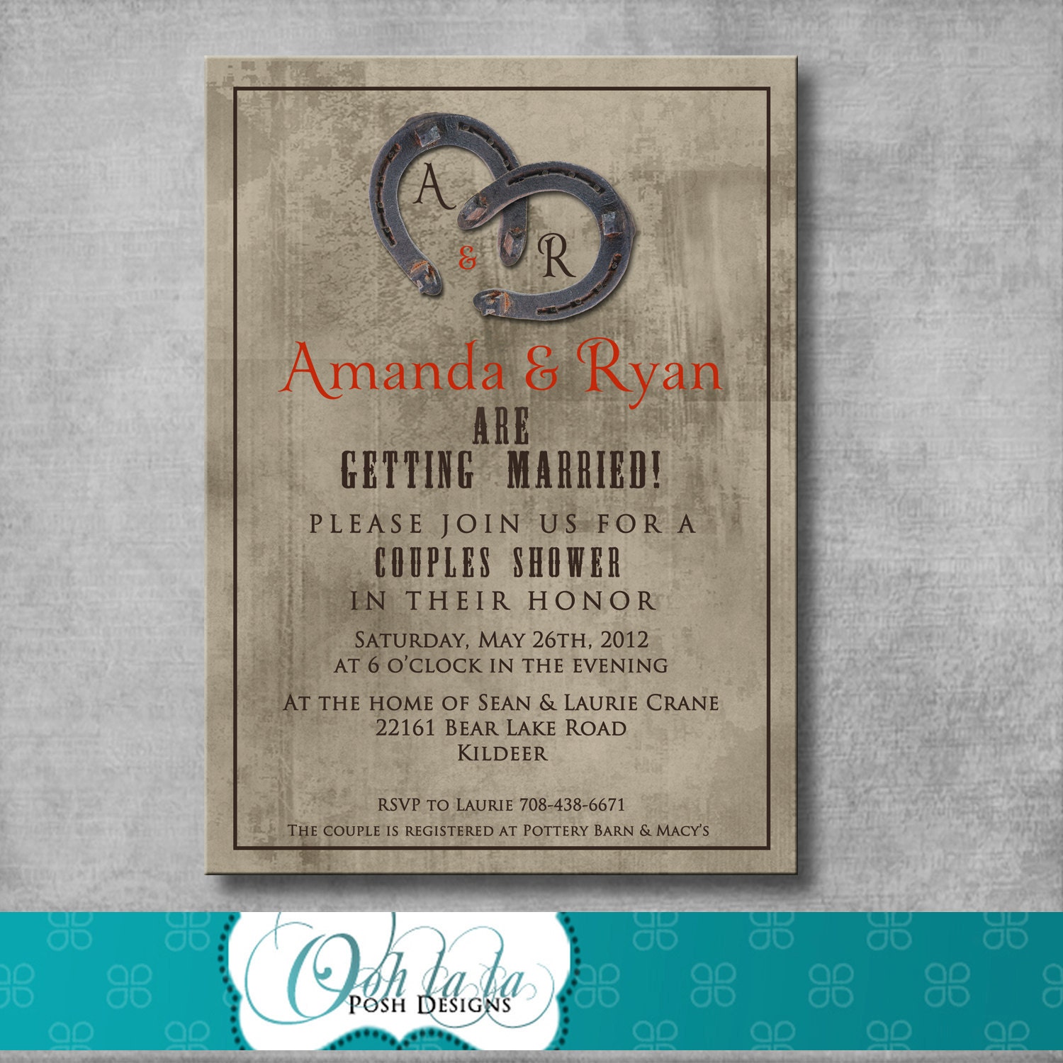 Rustic Charm Couples Shower Invitation DIY Printable Etsy