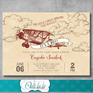 airplane baby shower invitations