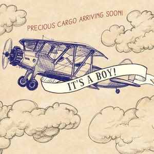 File digitale di sfondo per baby shower per aeroplani d'epoca - Banner per tavolo da dessert - Sfondo per aeroplani - Decorazioni per feste in aeroplano - Fai da te - Stampabile