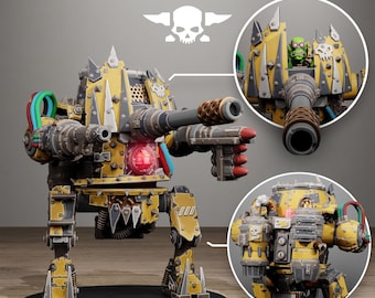 Orkaz Walkanator by StationForge | Unpainted Resin Orc Bipedal Mech | 28mm Sci-Fi Scrap Walker | Heavy Artillery Tabletop Vehicle
