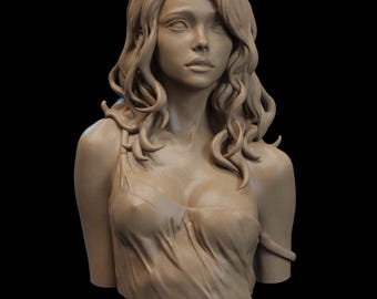 竜の挽歌の胸像｜ダークファンタジー樹脂製胸像｜優美な女性像、CA3Dプリント