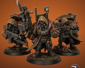 Alcat-muiltjes van DakkaDakka | 40 mm 55 mm ongeverfde harsminiatuurset | Sci-Fi Wasteland Troopers