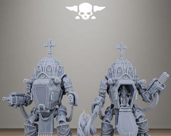 Mechanische set vodaliet-reliekschrijn | Ongeverfd premium Sci-Fi Walker-miniatuur | 28 mm (32 mm) Elite Gothic Wargaming-pantser