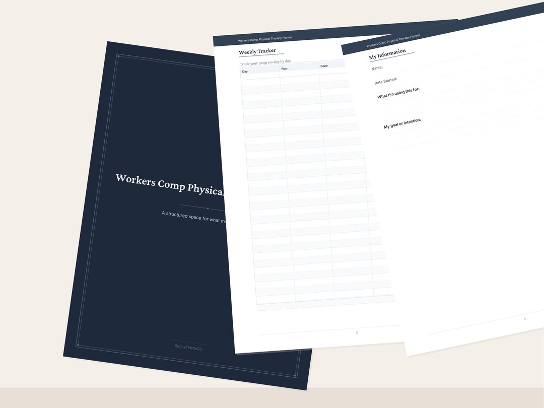 Workcomp Log Workers Comp Physical Therapy Log | Injury Recovery Tracker (digital ...