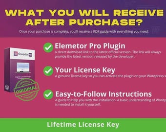 Elementor Pro License Key | Genuine Activation for Wordpress | LifeTime Access | Latest Version
