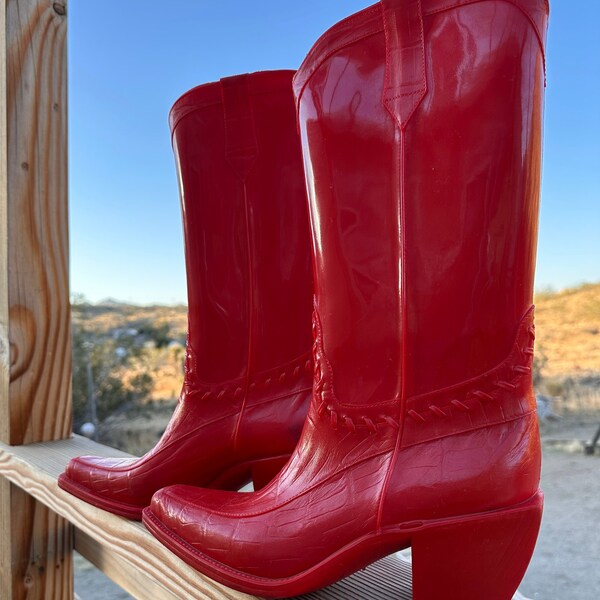 Red Cowboy Boots - Etsy