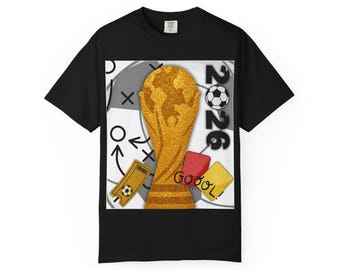 World Cup Trophy Soccer T-shirt | 2026 Referee Cards Whistle Pitch Map