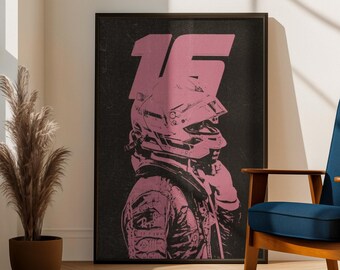 Charles Leclerc F1 Poster Wand Kunst Druck | Formel 1 Raumdekor | Motorsport Fahrer Wand Kunst | Racing Fan Geschenk Poster