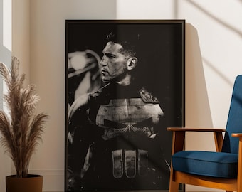 Poster del Punitore / Stampa artistica da parete Marvel di Frank Castle / Decorazione per la stanza a tema supereroi dark / Poster di antieroe dei fumetti / Regalo per i fan del Punitore