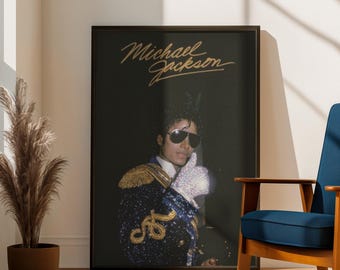 Michael Jackson Poster | King of Pop Wall Art | Vintage Music Legend Print | Retro Concert Decor | Celebrity Bedroom Poster | MJ Fan Gift
