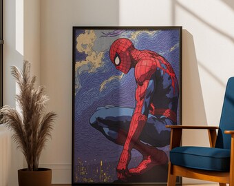 Spider Man Comic Poster Wall Art Print | Marvel Superhero Wall Decor | Vintage Comic Book Art Poster | Spiderman Gift for Fans