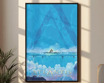Atlantis The Lost Empire Poster, Disney Atlantis Wall Art, Kida Fantasy Adventure Print, Lost City Movie Decor, Vintage Animation Artwork