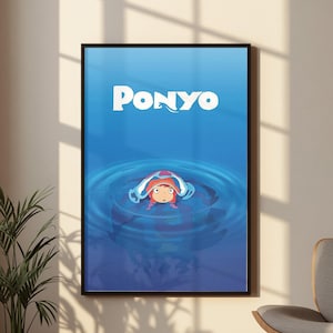 Ponyo Poster, Studio Ghibli Wall Art, Sosuke and Ponyo Ocean Print, Hayao Miyazaki Anime Decor, Cute Nursery Artwork, Kids Room Gift Poster