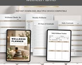 Wellness Planner Printable, Self Care Planner, Health and Habit Tracker, Mental Wellness Journal, Printable Wellness PDF