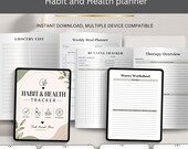 Habit and Health Planner, Printable Wellness Planner, Daily Habit Tracker, Health Goal Journal, Self Care Planner PDF