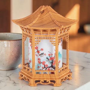 Chinese Paviljoen Luchtbevochtiger Led-nachtlampje Aromatherapie Diffuser Aziatische Decor Bureaulamp Luchtbevochtiger Oosterse Stijl Accent Thuis Spa