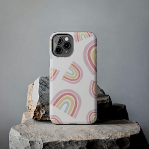 Pastel Rainbow Pattern Tough Phone Case | Cute Soft Rainbow Phone Case