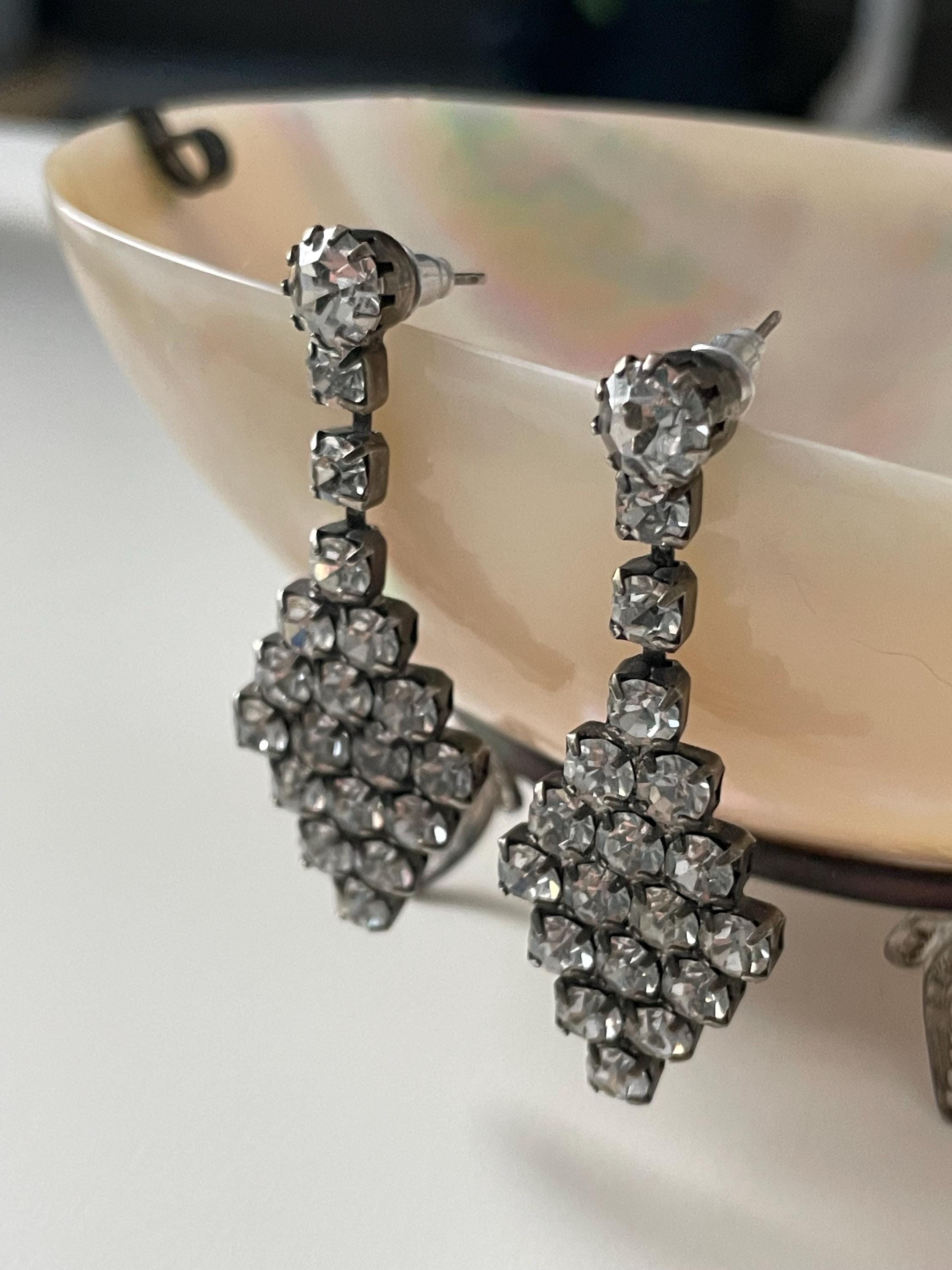 90s Diamond Earrings - Etsy display picture 2