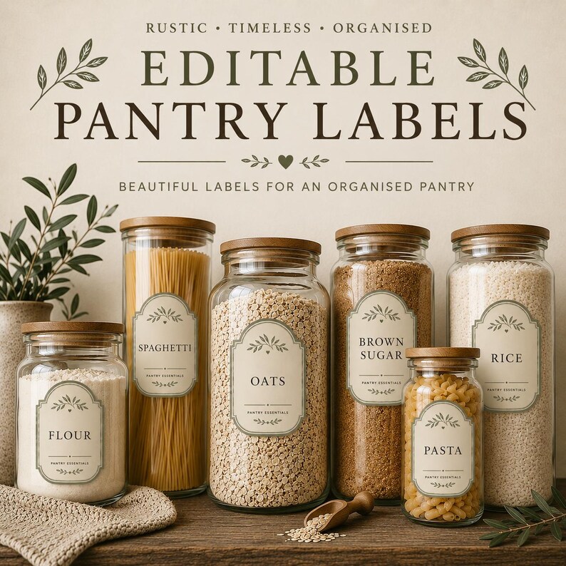 Editable Pantry Label Template | Customizable Kitchen Organization ...