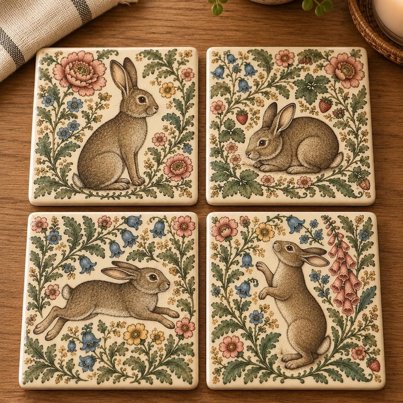 Cork Rabbit Coasters - Etsy