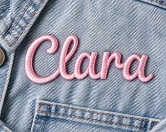 Personalisierter gestickter Namenspatch, benutzerdefiniertes Aufbügeln 3D-Tag für Rucksäcke, Textetikett für Jacken, Hüte und Arbeitsuniformen, Jacke DIY