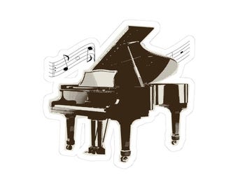 グランドピアノステッカー｜キスカット音符ビニールステッカー