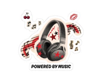 Headphones Sticker | Kiss-Cut Vinyl Laptop Decal