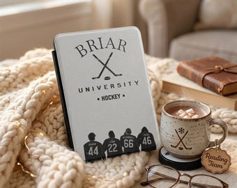 Étui pour Kindle de hockey universitaire Briar | Numéros de maillot d'équipe personnalisés