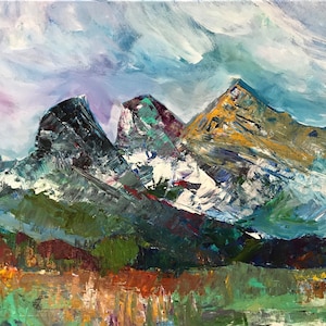 The Three Sister’s, Canmore’s striking trio of mountain peaks this gorgeous high quality 8x10 print, other sizes available.