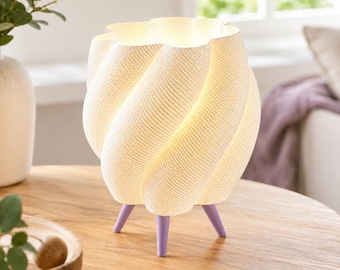 Gedrehte Blumenkorb-Musterlampe, Blumentischlampe für Ambient-Beleuchtung, Boho-Schreibtischlampe, gemütliches Raumdekor-Geschenk
