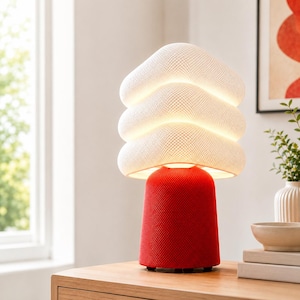 Triangular Retro Basket Lamp, Geometric Table Lamp for Bedside Ambient Lighting, Modern Desk Decor Gift