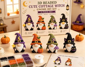 Gnome-Perlenstickset, 3D-Bastelset zum Selbermachen, anfängerfreundliches Mini-Deko-Geschenk, kreatives Perlenprojekt