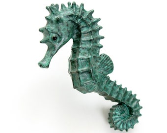 Large Verdigris Seahorse. Open Edition Bronze.