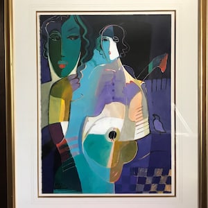 Ali Golkar (1948- Iranian) &quot;HEARTS DESIRE&quot; Original Acrylic On Paper 21 3/4 x 29.5