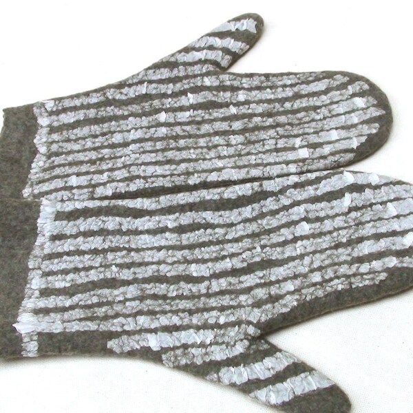 Felted seamless gloves, mittens