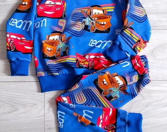 cars pajamas, handmade cotton pajamas