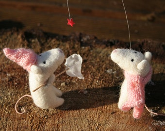 Felted mouses, Felted rat, White rat 2020 felted, Chinese lunar New Year