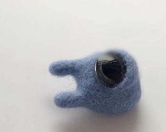 felted pin, felted fridge magnet, cute creature