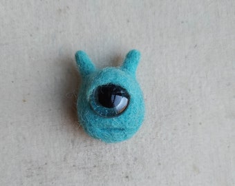 fridge magnet, handmade creature, felted pin