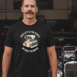 Muscle Car T-Shirt | Vintage Supercharger Hot Rod Tee | Blown Engine Graphic
