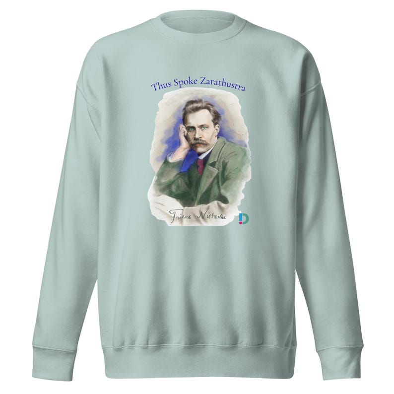 Nietzsche Watercolor Sweatshirt | Thus Spoke Zarathustra Philosophy Crewneck | Unisex Premium Sweater